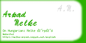 arpad melke business card